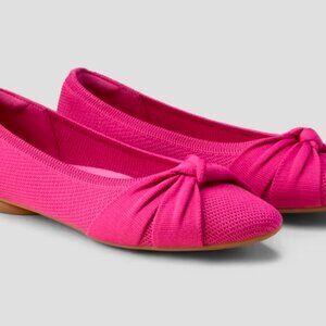Vivaia Bibi Almond Toe Knotted Flats Hot Pink Women's Size 43 or US 11 NEW